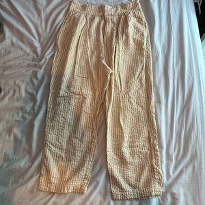 Urban Outfitters Cream Stripped Pant
